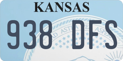 KS license plate 938DFS