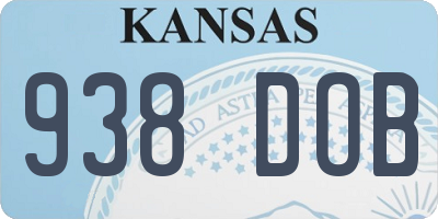 KS license plate 938DOB