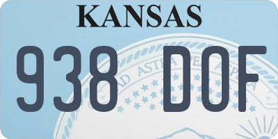 KS license plate 938DOF