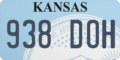 KS license plate 938DOH