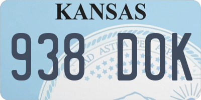 KS license plate 938DOK