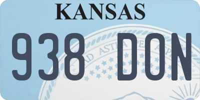 KS license plate 938DON
