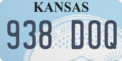 KS license plate 938DOQ
