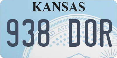 KS license plate 938DOR