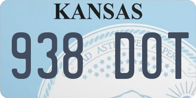 KS license plate 938DOT