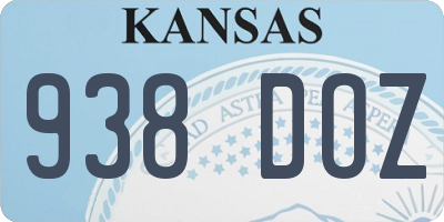 KS license plate 938DOZ