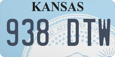KS license plate 938DTW