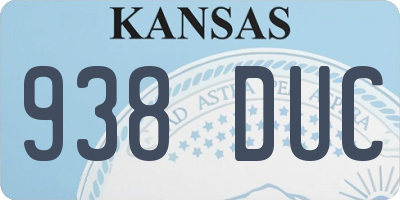 KS license plate 938DUC