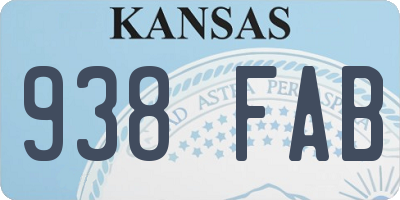 KS license plate 938FAB