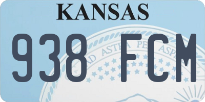 KS license plate 938FCM