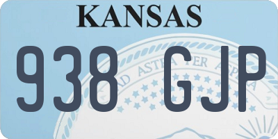 KS license plate 938GJP