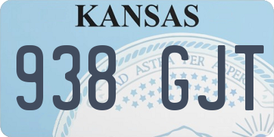 KS license plate 938GJT