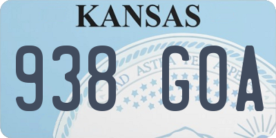 KS license plate 938GOA