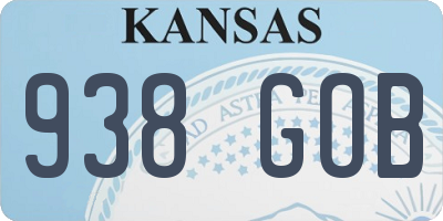 KS license plate 938GOB