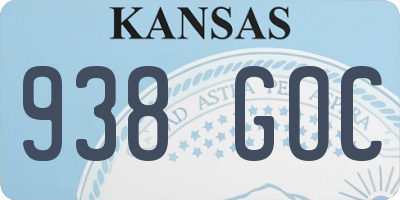 KS license plate 938GOC