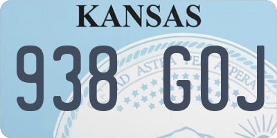 KS license plate 938GOJ