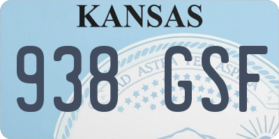 KS license plate 938GSF