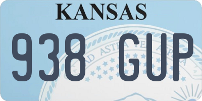 KS license plate 938GUP