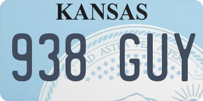 KS license plate 938GUY
