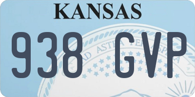 KS license plate 938GVP