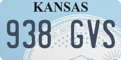 KS license plate 938GVS