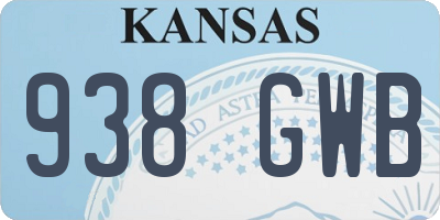 KS license plate 938GWB