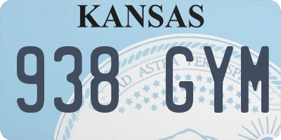 KS license plate 938GYM