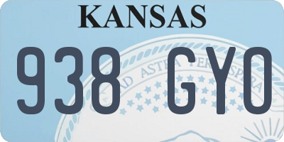 KS license plate 938GYO