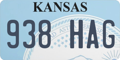 KS license plate 938HAG