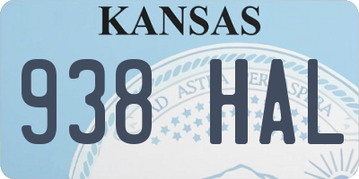 KS license plate 938HAL