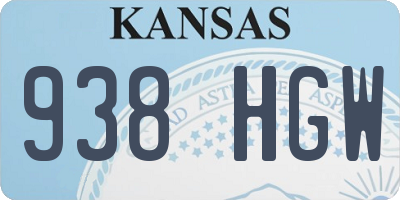 KS license plate 938HGW