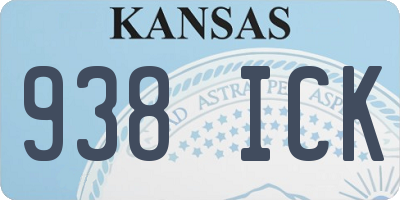 KS license plate 938ICK
