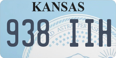 KS license plate 938IIH