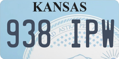 KS license plate 938IPW