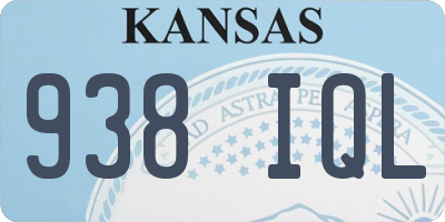 KS license plate 938IQL