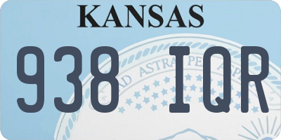 KS license plate 938IQR