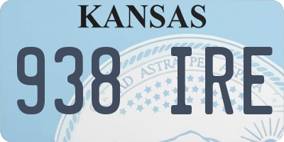 KS license plate 938IRE