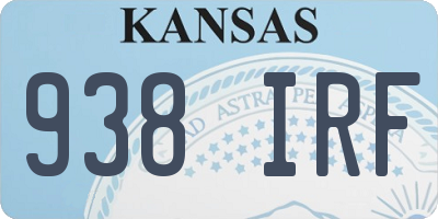 KS license plate 938IRF