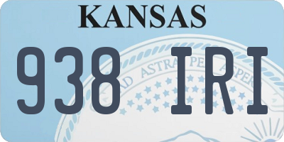 KS license plate 938IRI