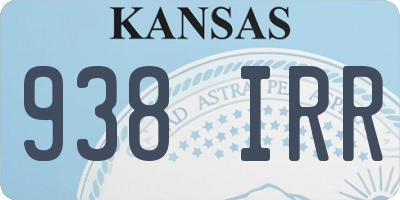 KS license plate 938IRR