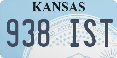 KS license plate 938IST