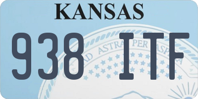 KS license plate 938ITF
