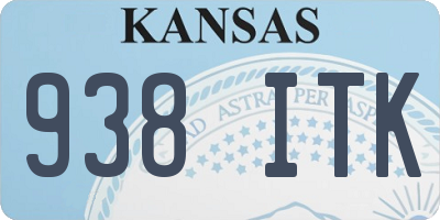 KS license plate 938ITK