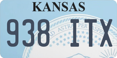 KS license plate 938ITX