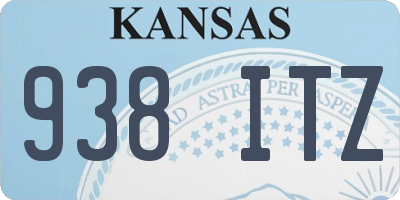 KS license plate 938ITZ