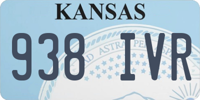 KS license plate 938IVR