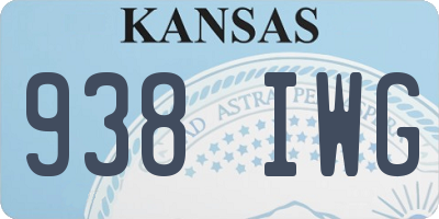 KS license plate 938IWG