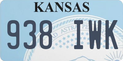 KS license plate 938IWK