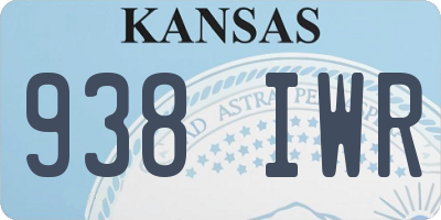 KS license plate 938IWR