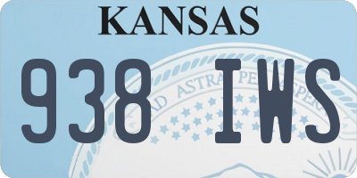 KS license plate 938IWS